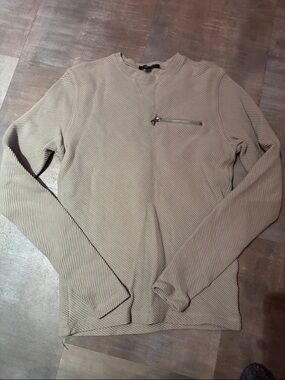 INC International Concepts Men's Ribbed Crewneck Sweater in grey